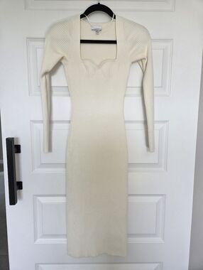 Fourteenth Place Sweetheart Neck Rib Sweater Dress